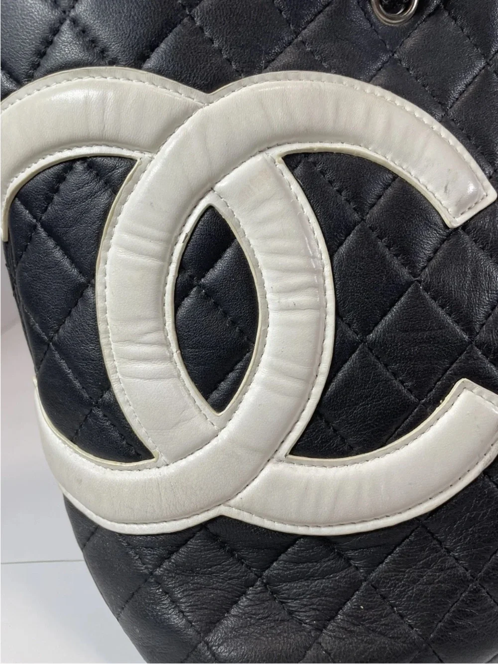 CHANEL Cambon Line Large Shoulder Lambskin Tote/Bag